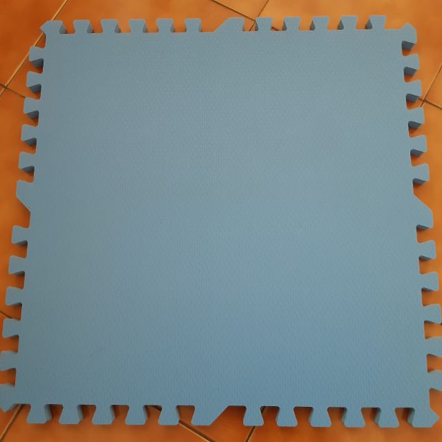 3M安全拼接防撞地墊 藍色（61.5cm×61.5cm）4片一組，附邊條【 二手】