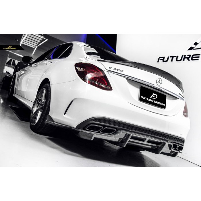 【Future_Design】賓士 BENZ W205 AMG 專用 PSM 式樣 卡夢 後下巴 後下底板 真空製程現貨