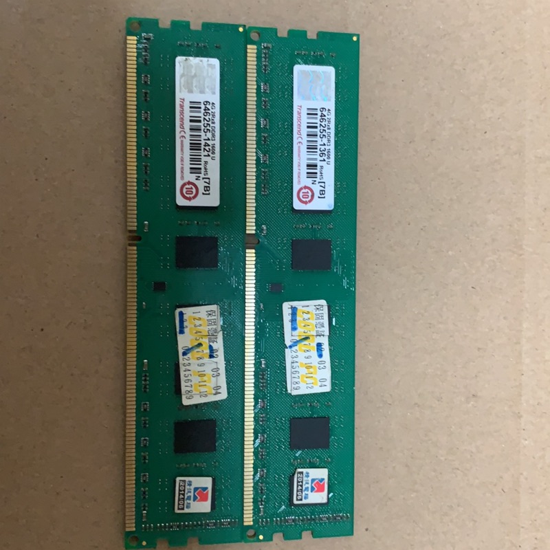 創見 DDR3 1600 4G 雙面 記憶體 2支