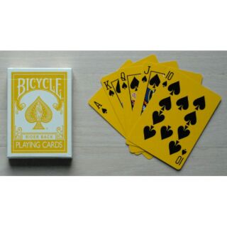 Image of Bicycle yellow rider back playing card 撲克牌 黃
