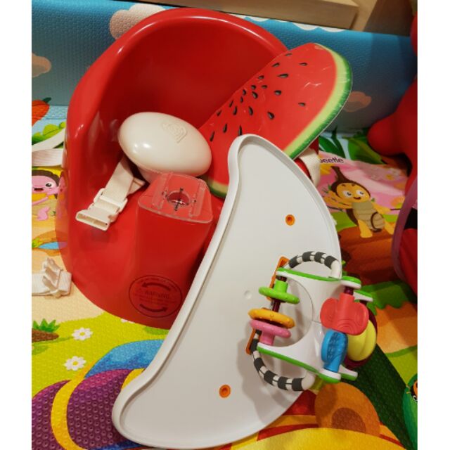 美國Prince Lionheart 幫寶椅兒童餐椅+餐盤+彩色餐墊+玩具 豪華版4件組 （紅色西瓜款）