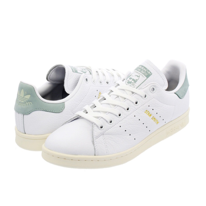 adidas Originals Stan Smith BZ0470 全白粉綠湖水綠金字奶油底史密斯| 蝦皮購物