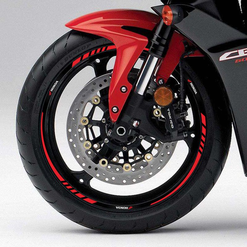 HONDA 1 套反光摩托車 17 英寸輪輞貼紙貼花適用於本田 CB CBR CBR500R 650F CB500F C
