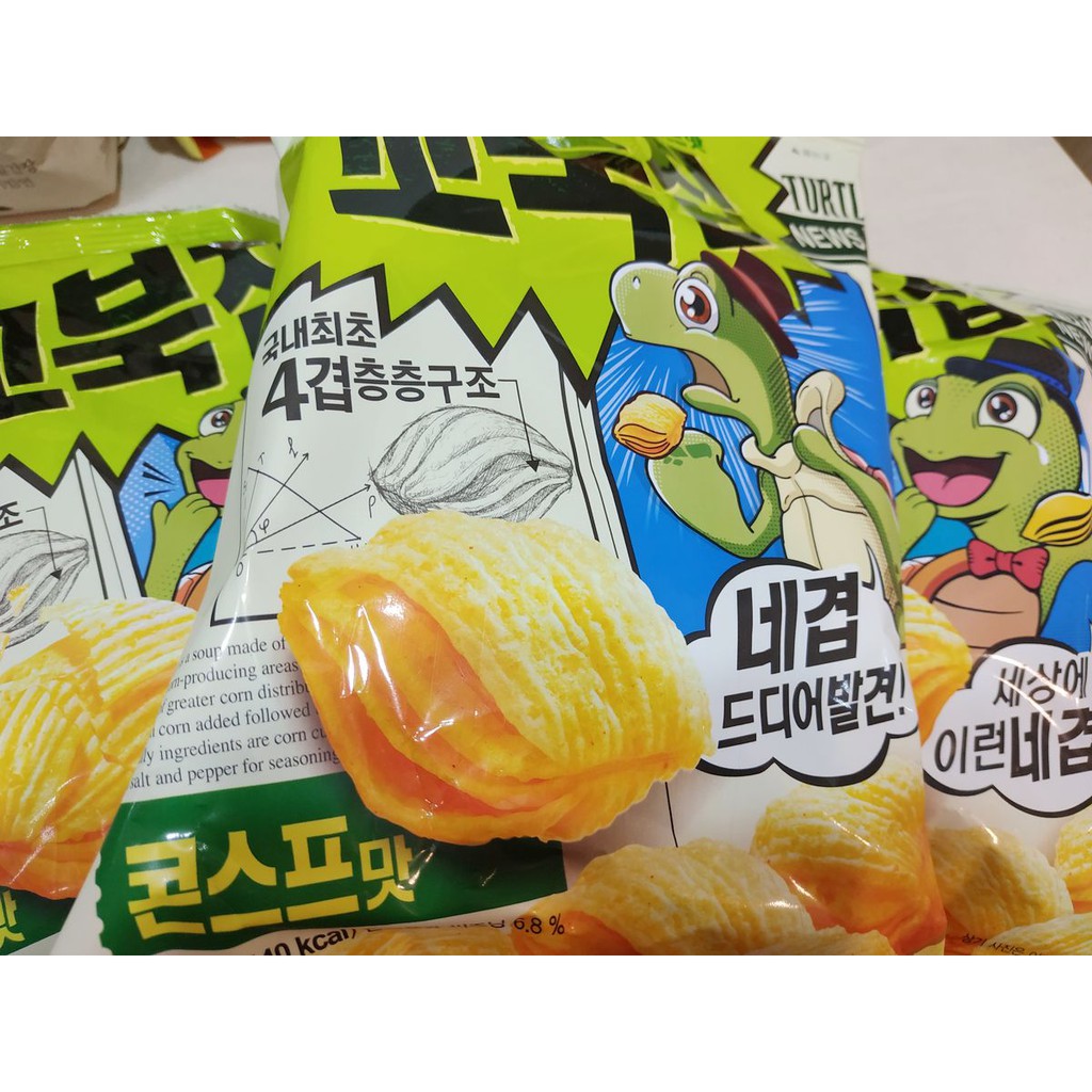 【現貨】韓國 代購 BTS SUGA 同款 ORION 好麗友 玉米脆片 烏龜餅乾 80g