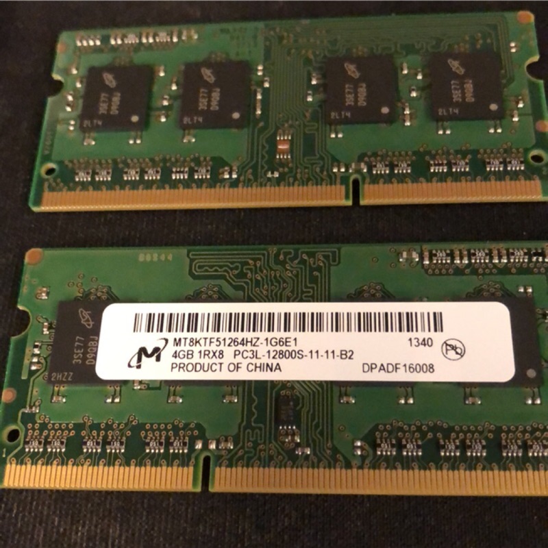美光原裝 DDR3L 4GB 1600MHz 1.35/1.5v 筆電專用