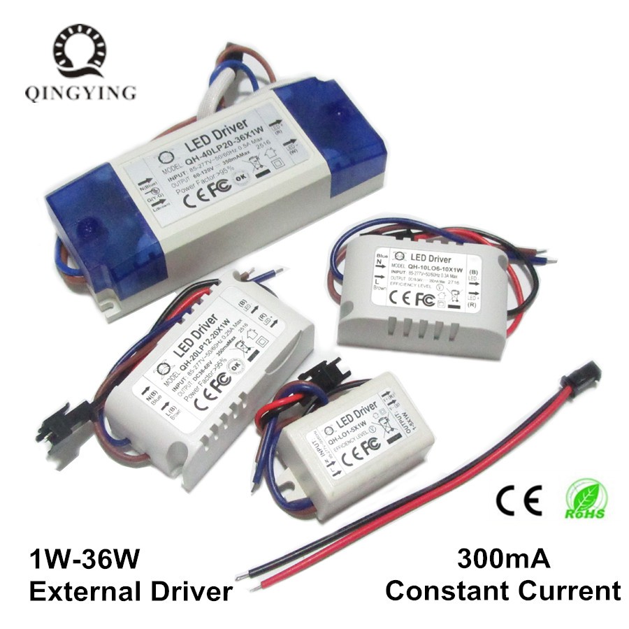 1W 3W 5W 10W 20W 30W 40W大功率LED驅動器外置寬壓電源AC85-265V, 輸出電流300mA