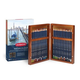 英國DERWENT德爾文 Watercolour 頂級水性色鉛筆木盒組-24色