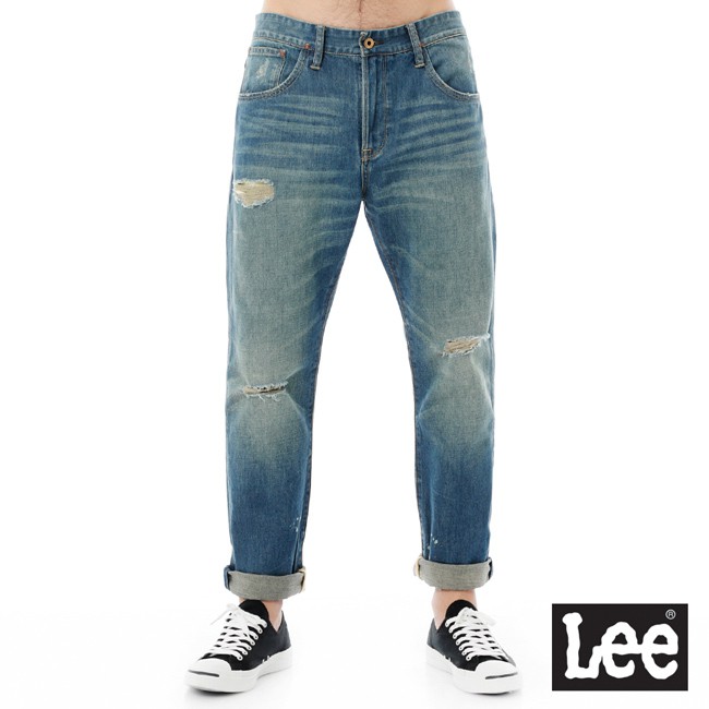 Lee 低腰合身直筒七分牛仔褲 男 藍 101+ LL1600231DD