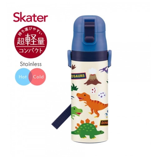 Skater 不鏽鋼304直飲保溫水壺(470ml) - 恐龍白色款 (日貨) 墊腳石購物網