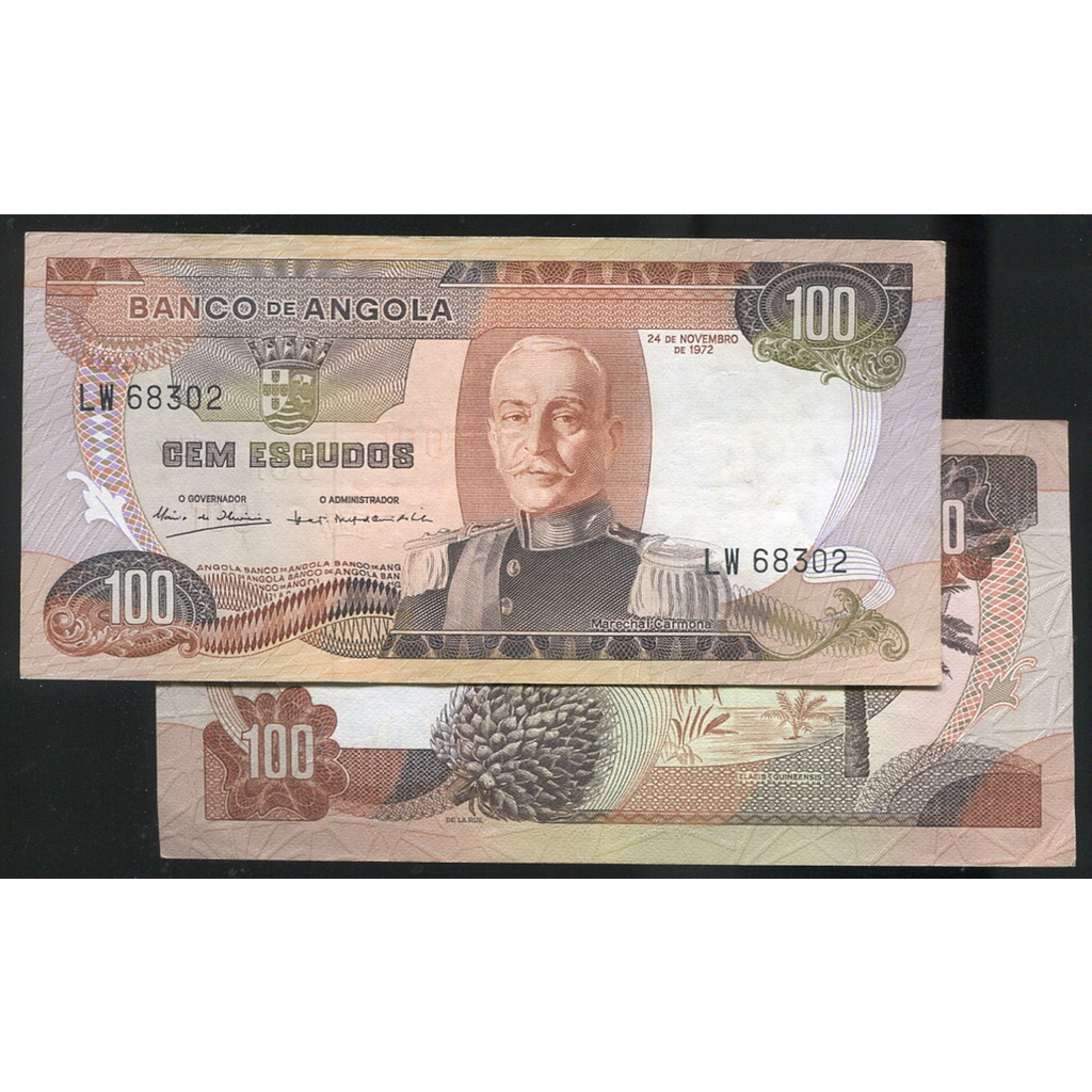 【紙幣】Angola (安哥拉), P101 , 100-ESC. , 1972 品相極美上XF+ #200410