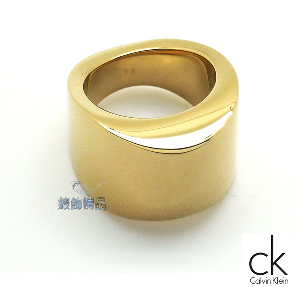 Calvin Klein CK飾品 KJ79AR0201戒指sensory系列-金色316L白鋼 全新正品【錶飾精品】