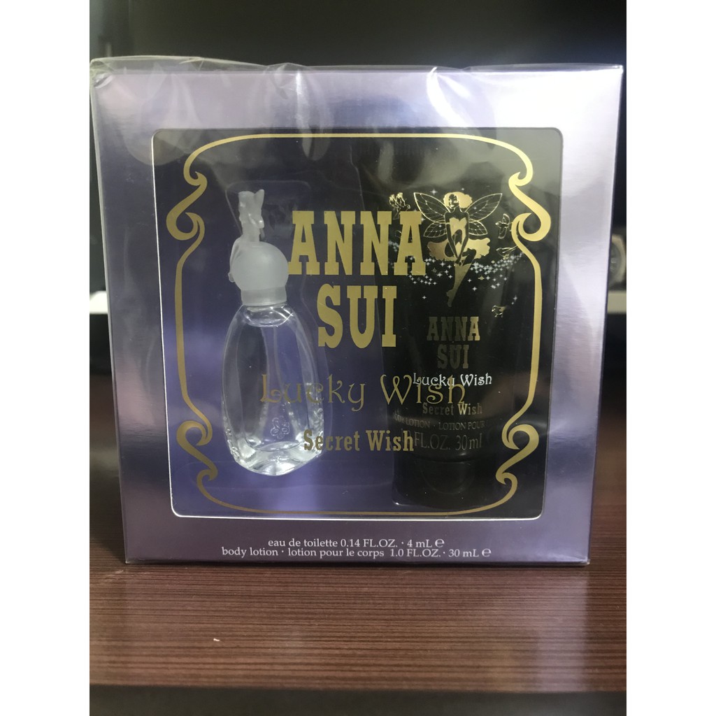 ANNA SUI 安娜蘇 幸運精靈浪漫香氛組 香水4ml/身體乳30ml "全新"