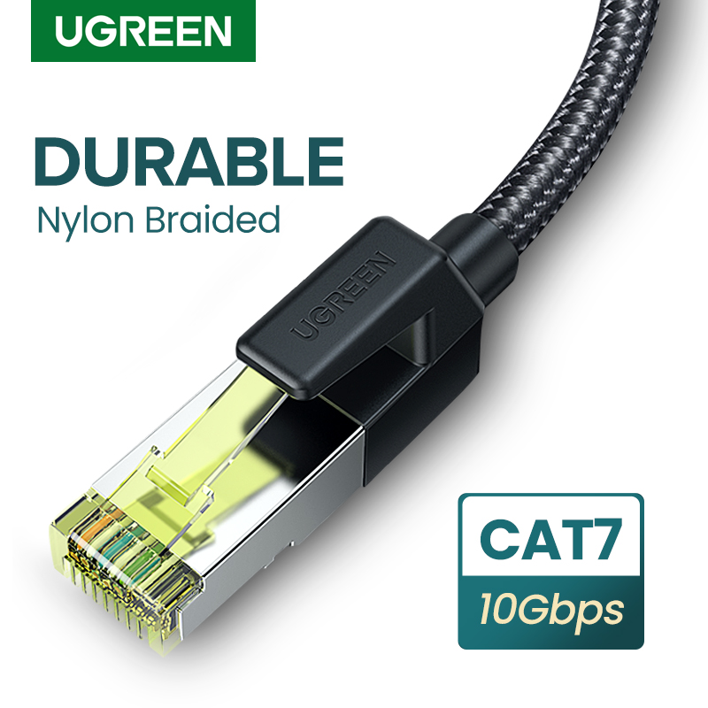 Ugreen 以太網電纜 CAT 7 強力尼龍編織互聯網線 CAT7 局域網電纜,用於 PS 4 路由器 CATS 7