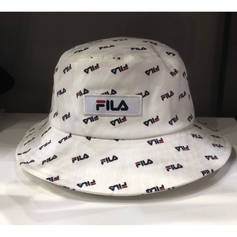 FILA 時尚筒帽 漁夫帽 白色 限量版