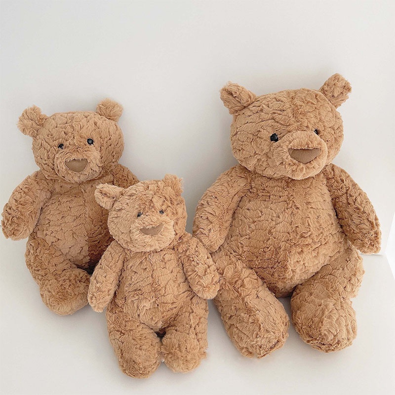 28 / 35 / 40CM 蓬鬆毛絨熊娃娃擁抱熊棕色彩色毛絨玩具禮物給孩子的孩子軟睡玩具家居裝飾