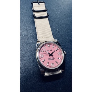 訂製無現貨【改錶玩面】Seiko Mod 精工 粉紅面 日誌 探一 自動上鍊 藍寶石玻璃 機械錶.