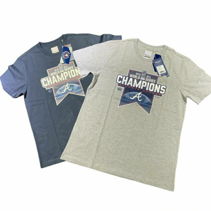 MLB 美國職棒大聯盟 亞特蘭大 勇士隊 2021世界大賽 冠軍Tee 灰色 深藍色