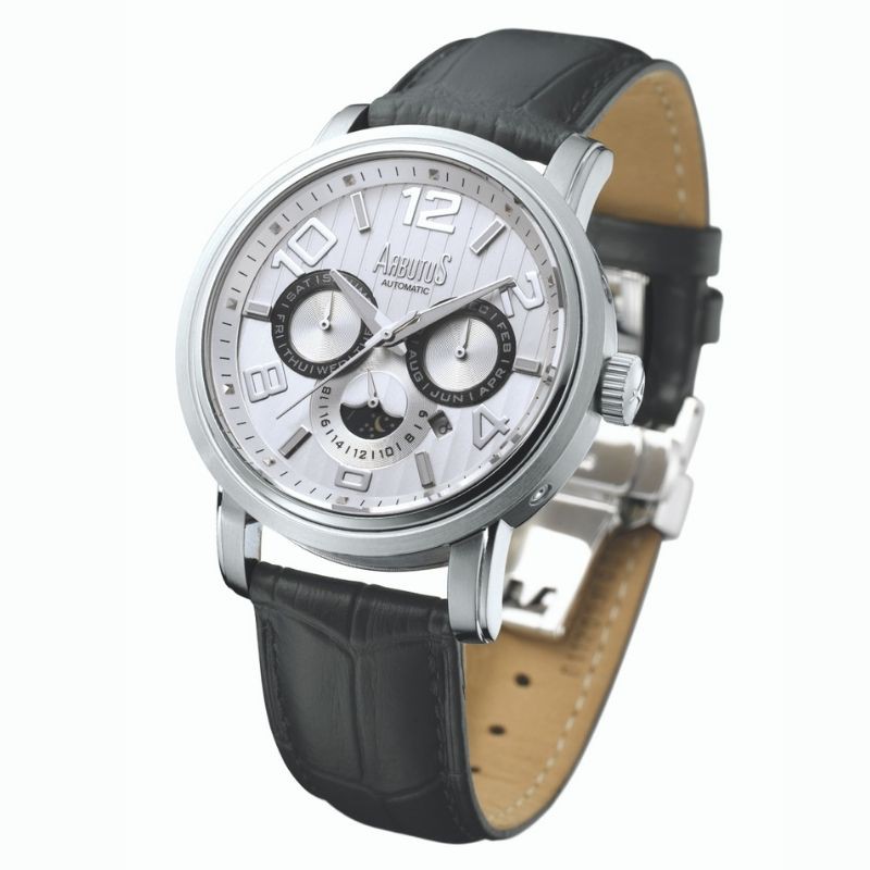 愛彼特ARBUTUS AR515SWB 經典下三眼設計 星期 日期顯示 真皮錶帶 黑色小牛皮錶帶 男錶 原廠公司貨