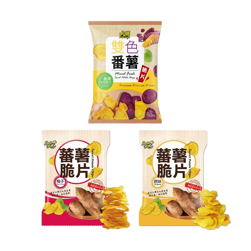 【蝦皮特選】卡滋 蕃薯脆片 原味/梅子/雙色 地瓜片90g
