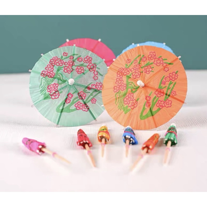 《茉莉餐具》🔥144入紙雨傘🔥144入/盒 紙雨傘 水果叉 竹叉 叉子 造型叉 擺飾 擺盤
