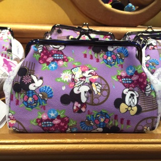 《Amigo Gift 朋友禮品》日本 東京迪士尼樂園 夏日和服米妮 子母扣錢包 零錢包 手拿包