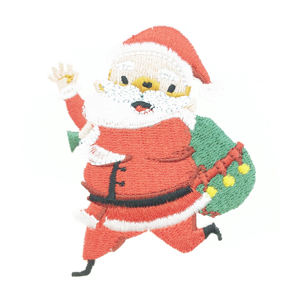 韓國 聖誕老公公 耶誕老人 燙布貼胸針 別針