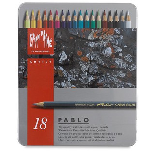 瑞士 CARAN D'ACHE(卡達)專家級PABLO油性18色彩色鉛筆*666.318