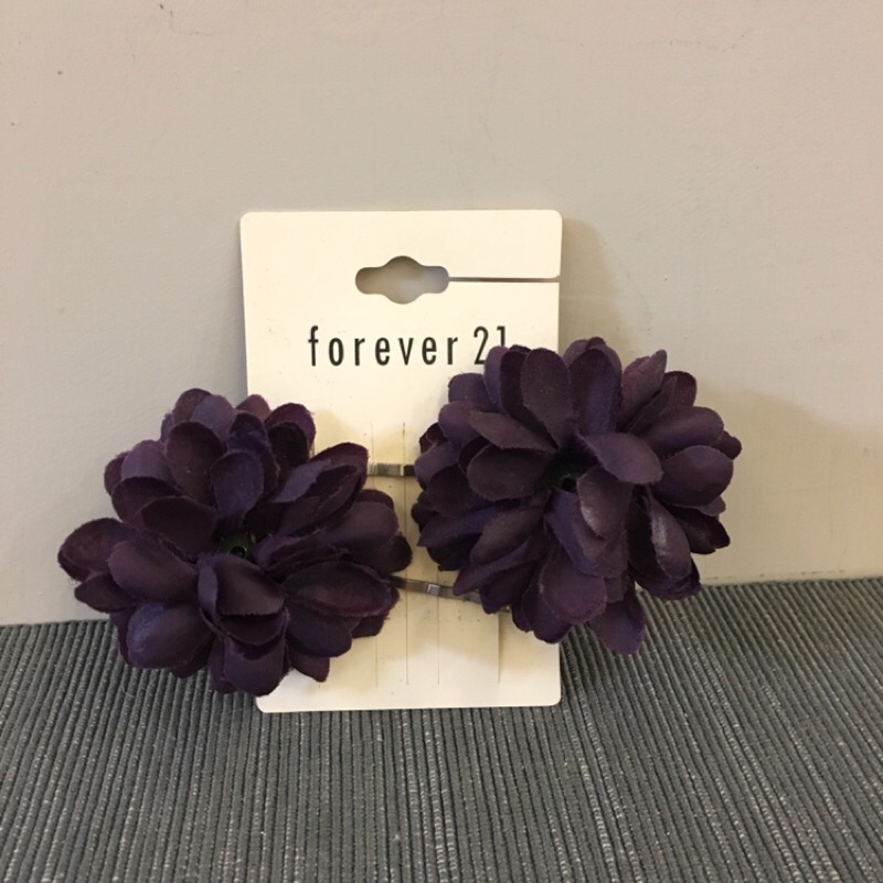 全新 forever21 紫色花朵髮夾