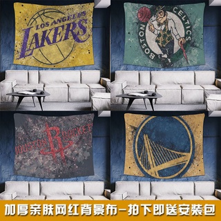 優選好物 NBA隊伍logo背景布湖人勇士快船掛毯宿舍上下鋪壁毯房間裝飾掛布 71yr