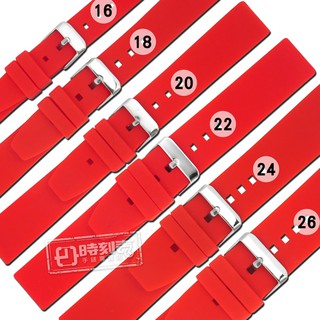 Watchband / 16.18.20.22.24.26mm / 舒適耐用輕便運動型矽膠錶帶 紅色