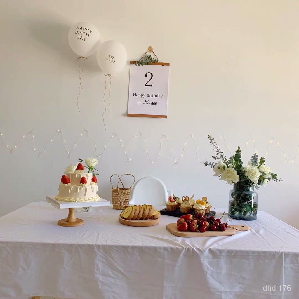 Ins風網紅生日裝扮白色背景桌布兒童森系背景牆佈置派對拍照掛布 限時折扣 爾嵐 蝦皮購物