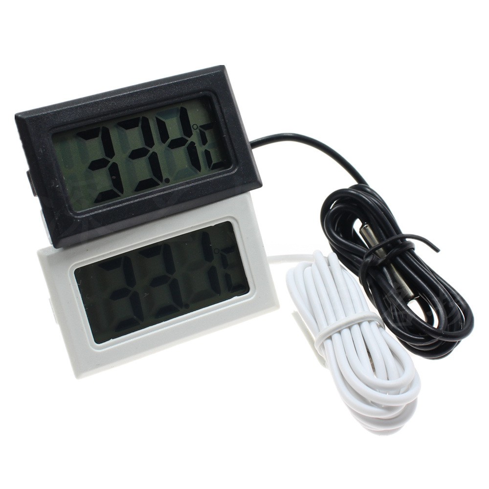 電子溫度計 魚缸 冰箱 水溫表 數顯溫度計 數字溫度計 測溫儀 帶防水探頭 有線溫度計 水溫表 水溫計