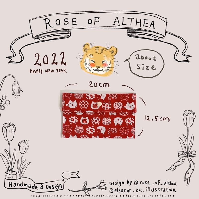 Rose of althea｜口罩收納包 手作髮夾 寶寶髮夾 韓國髮飾 彌月禮盒 水滴夾 胎毛夾 碎花髮夾