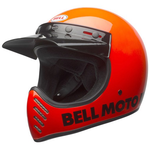 【德國Louis】Bell Moto-3 復古型越野安全帽 橘色 越野車滑胎車騎士飛行帽輕質玻璃纖維頭盔編號605004