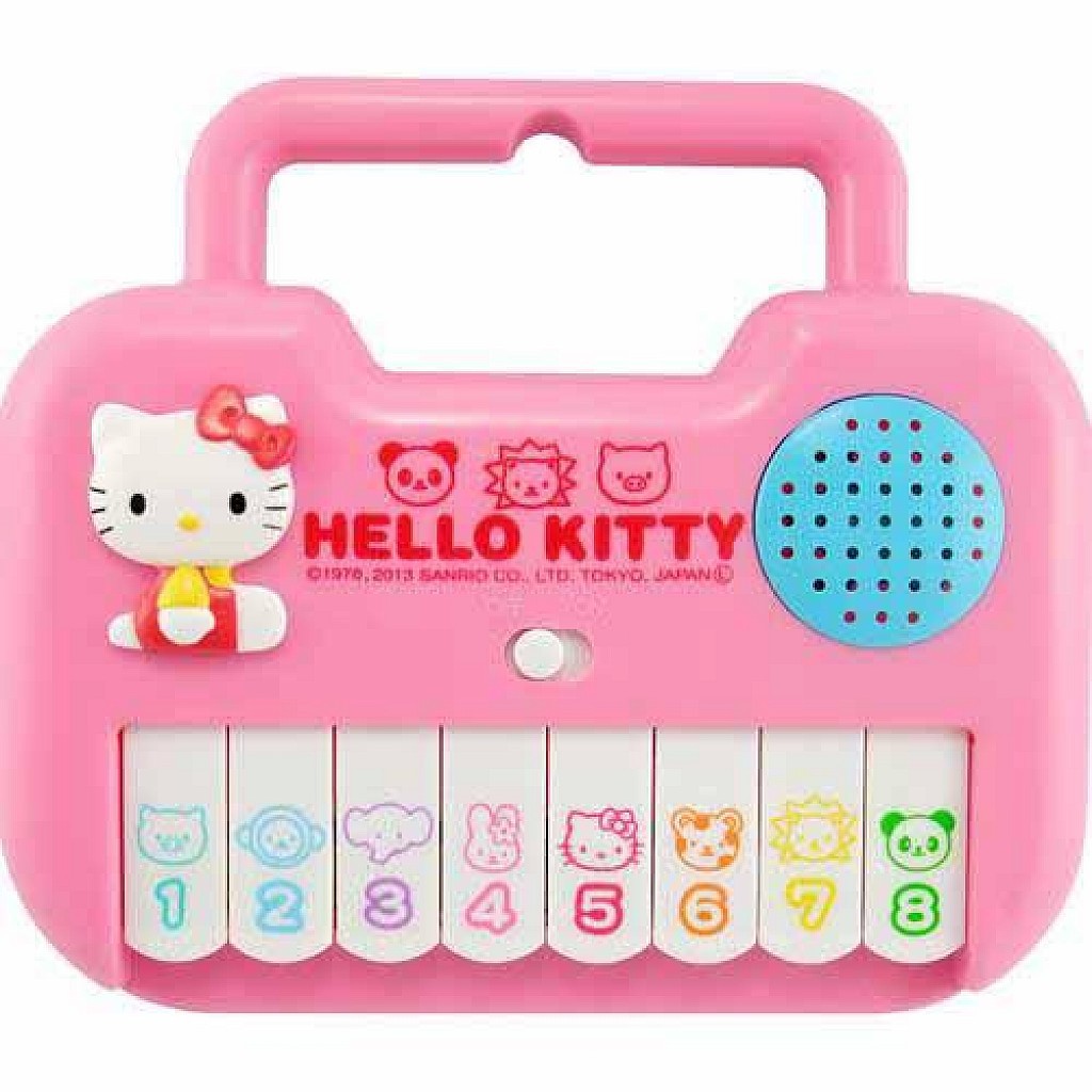 大賀屋 Hello Kitty 手提 鋼琴 音樂 玩具  KT 凱蒂貓 日貨 三麗鷗 兒童 正版授權 T00110194
