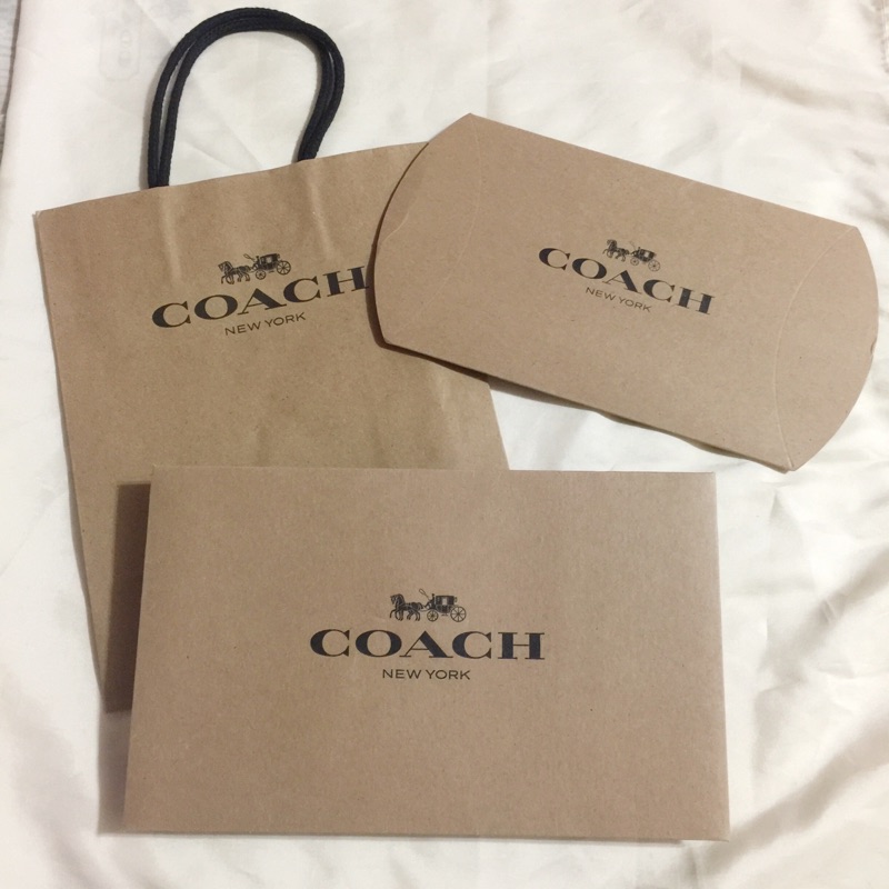 COACH 咖啡色原廠紙袋紙盒包裝盒禮物盒