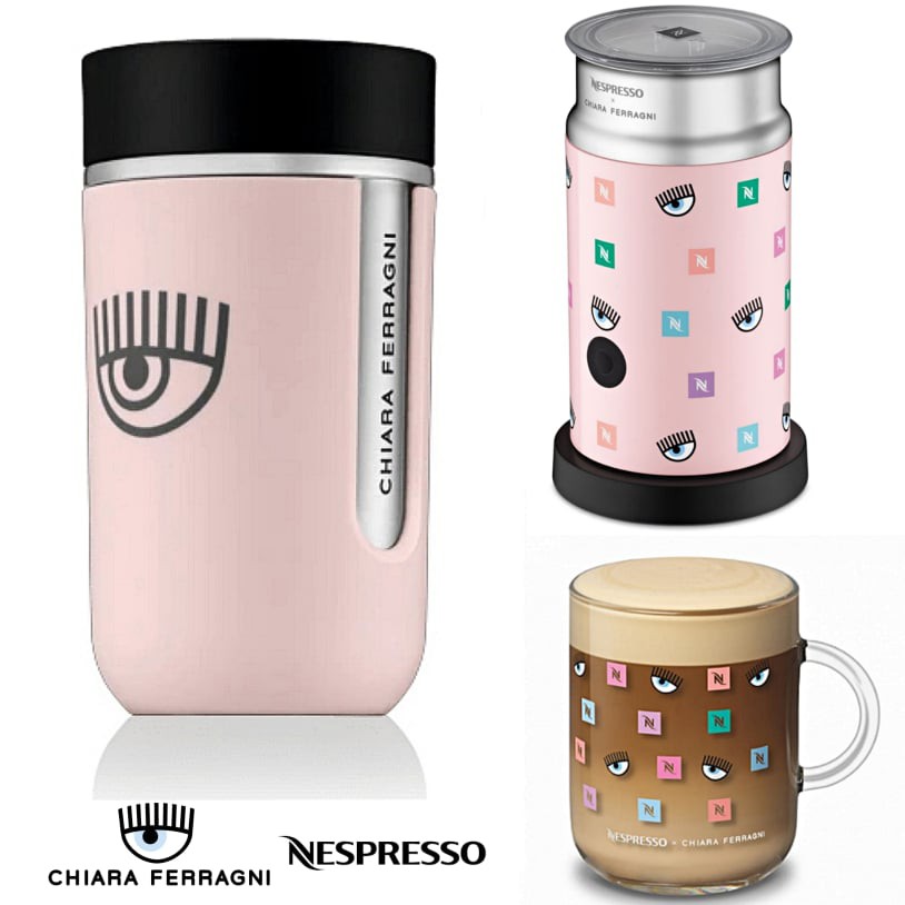 現貨秒出☕ Nespresso X Chiara Ferragni 咖啡 眨眼 保溫杯 膠囊咖啡 奶泡機 粉紅 玻璃杯