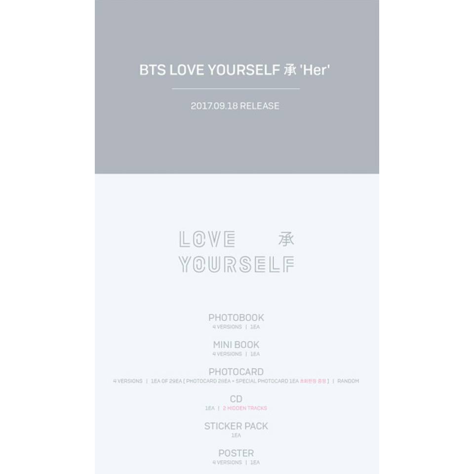 [拆售]BTS " LOVE YOURSELF" 承 HER 空專/海報