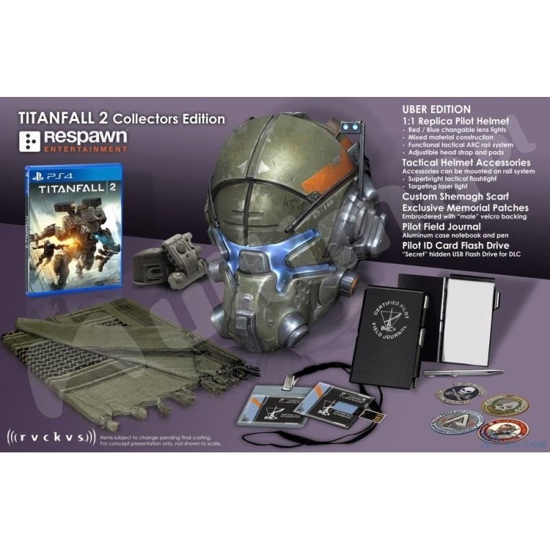 泰坦神兵神兵泰坦2 Ps4 遊戲同捆限定終極收藏版1 1 頭盔發光非three Zero 6吋3a 蝦皮購物