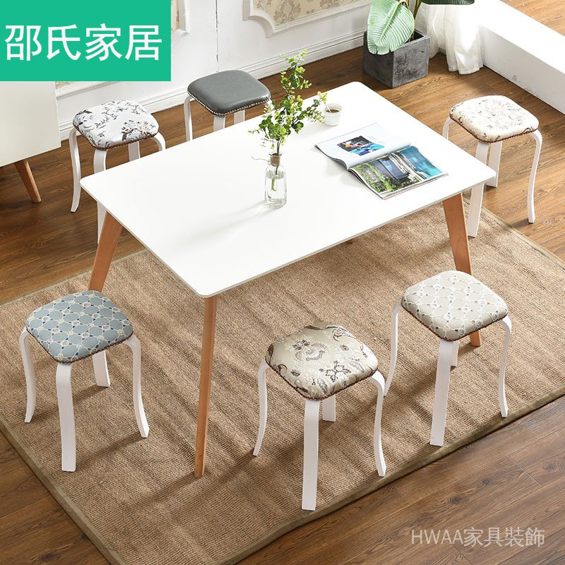 【椅子】歐式時尚創意圓凳實木凳子家用餐桌凳方凳矮凳簡約現代小凳子椅子