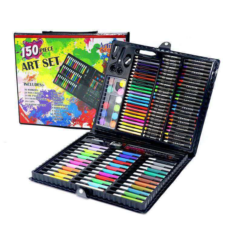 150件 兒童繪畫組 彩色筆 彩虹筆 蠟筆 粉蠟筆 色鉛筆 水彩 麥克筆 繪畫筆 文具