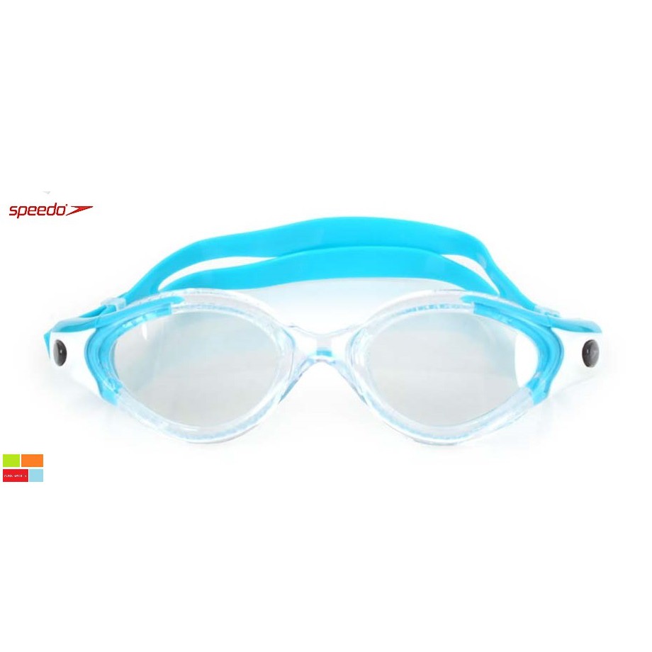 SPEEDO FUTURA BIOFUSE 女成人運動泳鏡-游泳 蛙鏡 訓練 戲水 透明水藍(SD811312C105)