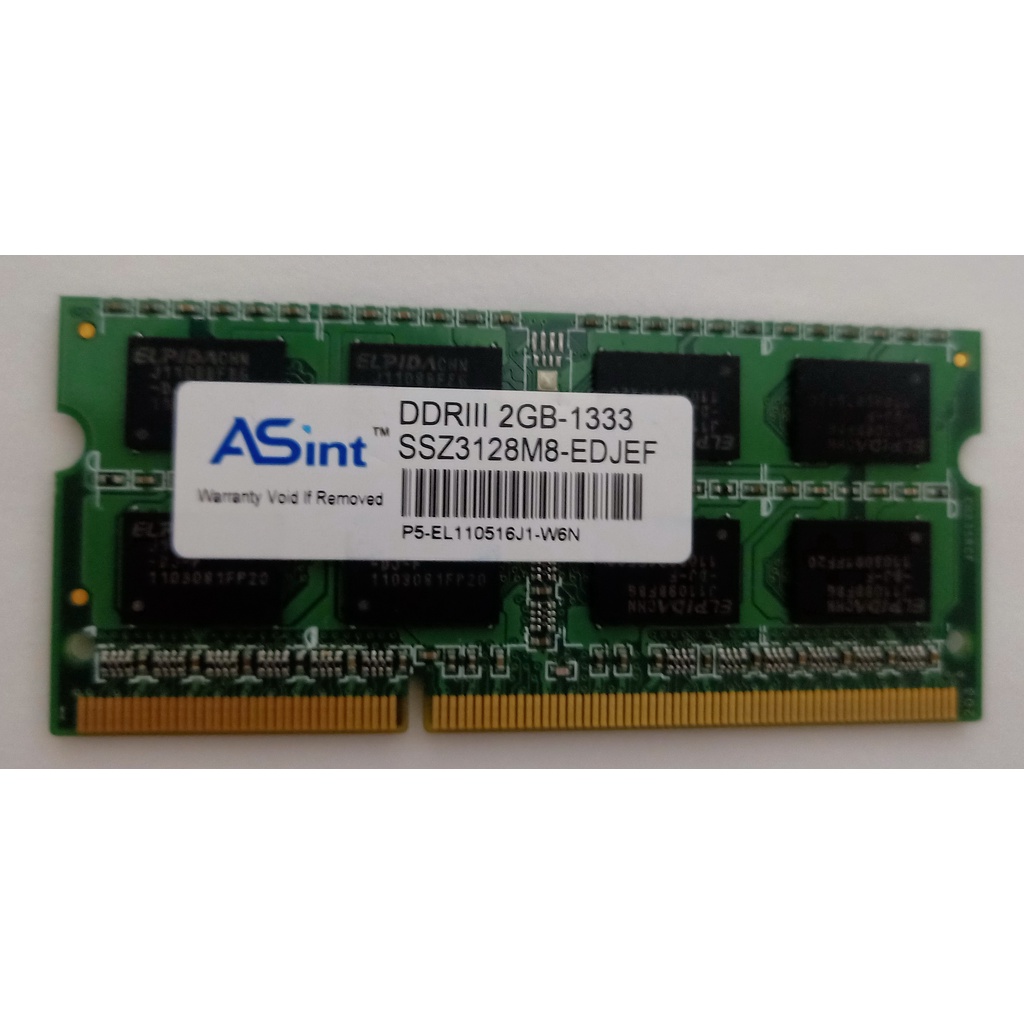 ASINT DDR3 1333 2G 筆電記憶體