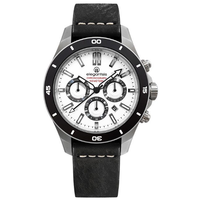 elegantsis 傑本尼氏 ELJT65R-6W01LC 新騎士系列機械腕錶/白 47.5mm
