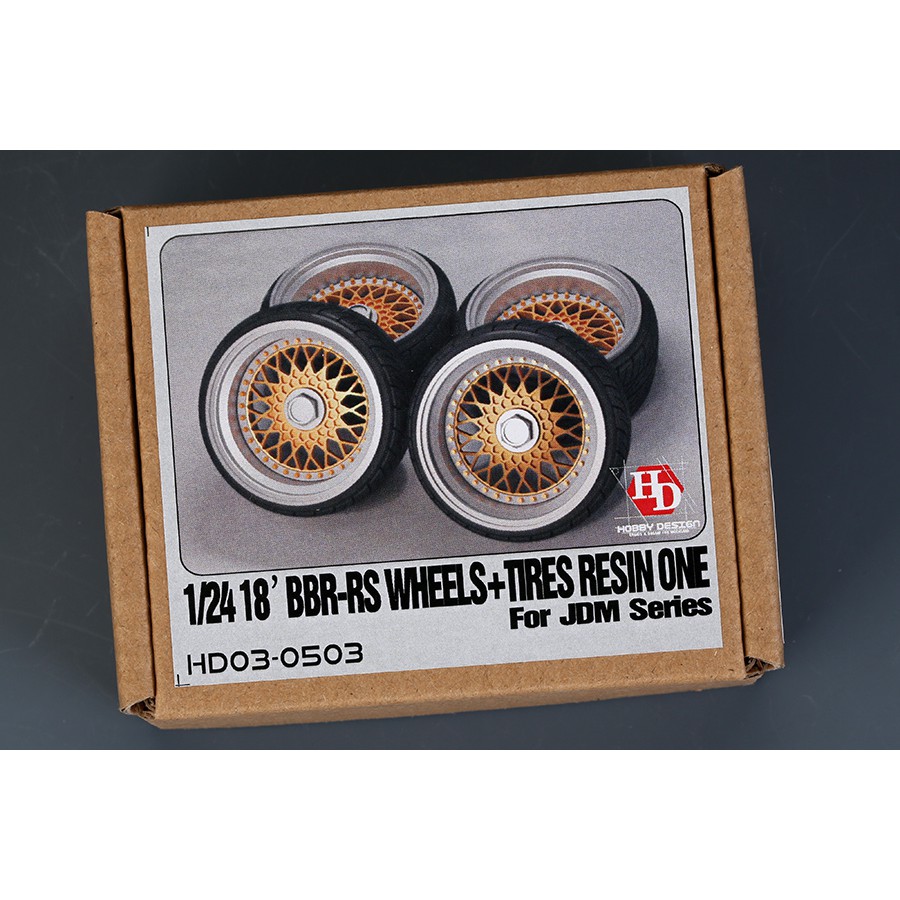 【傑作坊】Hobby Design HD03-0503 1/24 汽車模型繃胎胎圈組 18吋BBS RS