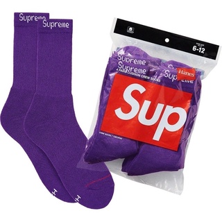 Supreme / Hanes 2021 S/S crew socks 紫色 襪子 四雙一組 現貨