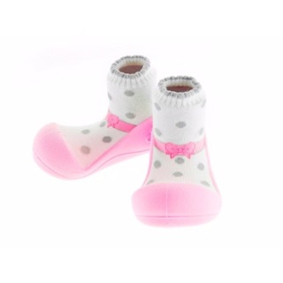 韓國 Attipas 快樂腳襪型學步鞋-芭蕾粉