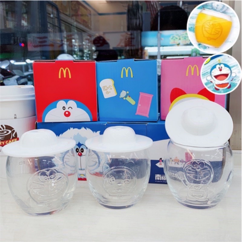 日本機器貓小叮噹Doraemon哆啦A夢哆啦鎂麥當勞玻璃杯組
