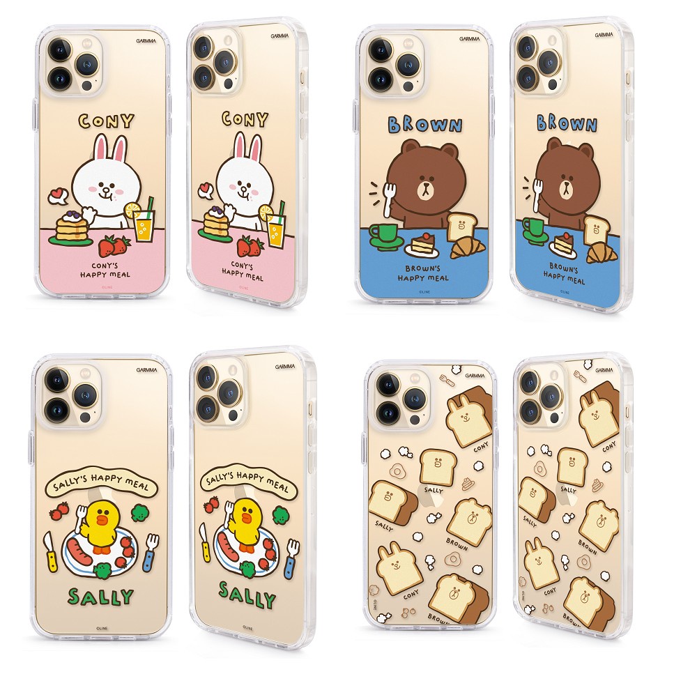 GARMMA永橙 LINE FRIENDS iPhone 13 二合一四角防摔保護套 熊大HappyMeal【魔力電玩】