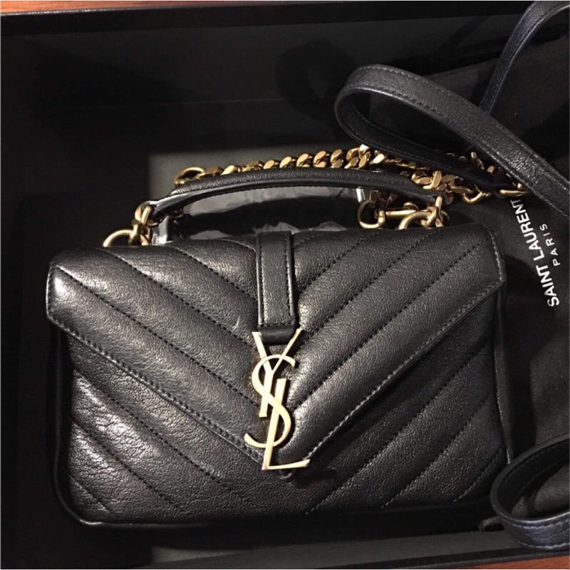 YSL mini 學院包 黑金